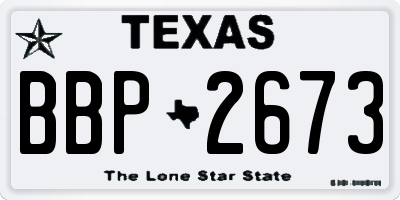 TX license plate BBP2673