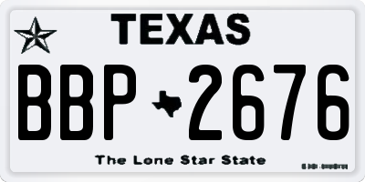TX license plate BBP2676