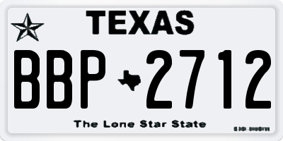TX license plate BBP2712