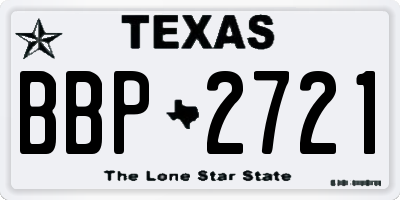 TX license plate BBP2721