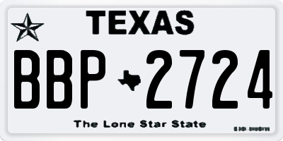 TX license plate BBP2724
