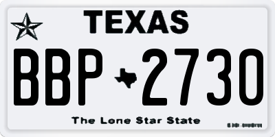TX license plate BBP2730