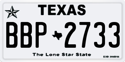 TX license plate BBP2733