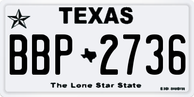TX license plate BBP2736
