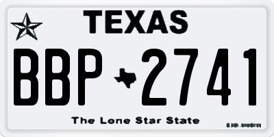 TX license plate BBP2741