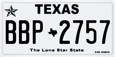 TX license plate BBP2757