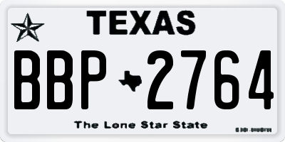 TX license plate BBP2764