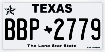 TX license plate BBP2779