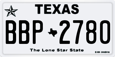 TX license plate BBP2780