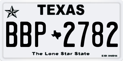 TX license plate BBP2782