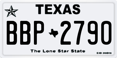 TX license plate BBP2790