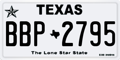TX license plate BBP2795