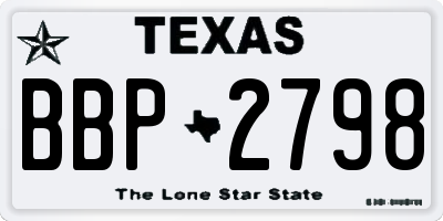 TX license plate BBP2798