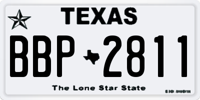 TX license plate BBP2811