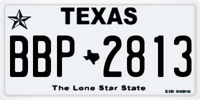 TX license plate BBP2813