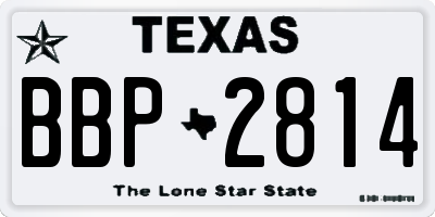 TX license plate BBP2814