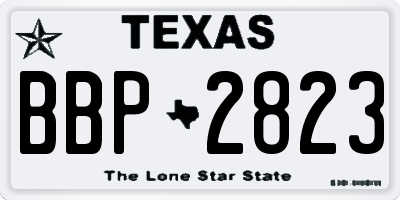 TX license plate BBP2823