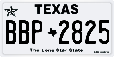 TX license plate BBP2825