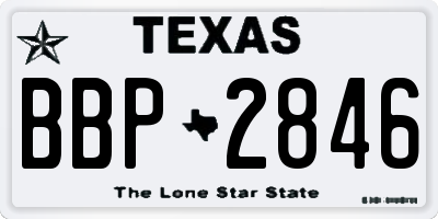 TX license plate BBP2846