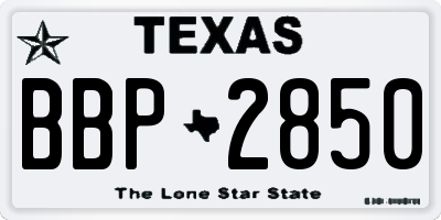 TX license plate BBP2850