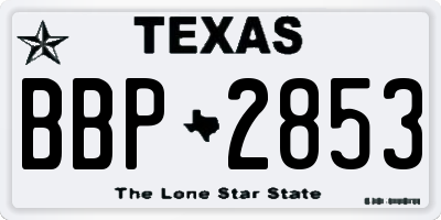 TX license plate BBP2853