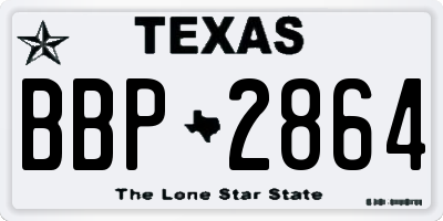 TX license plate BBP2864