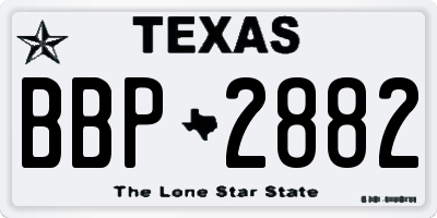 TX license plate BBP2882