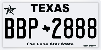 TX license plate BBP2888