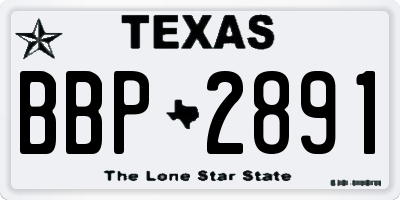 TX license plate BBP2891