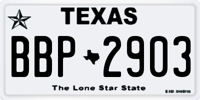 TX license plate BBP2903
