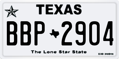 TX license plate BBP2904