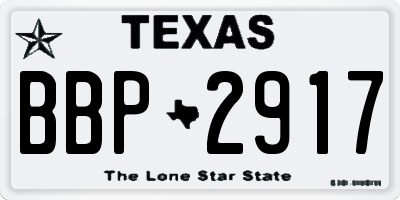 TX license plate BBP2917