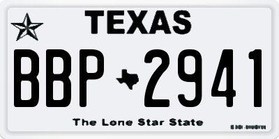 TX license plate BBP2941