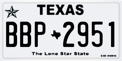 TX license plate BBP2951