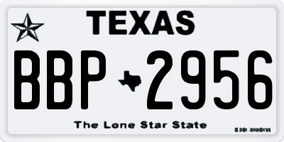 TX license plate BBP2956