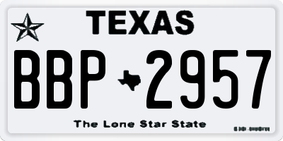 TX license plate BBP2957