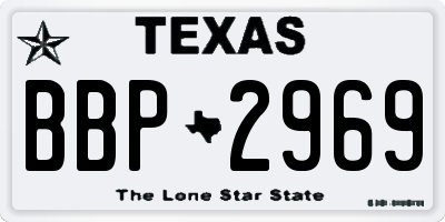 TX license plate BBP2969