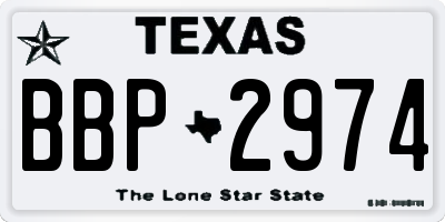 TX license plate BBP2974