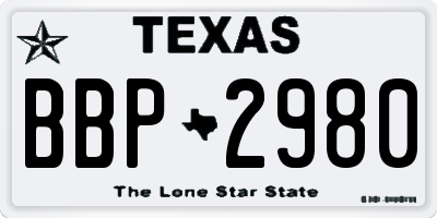 TX license plate BBP2980