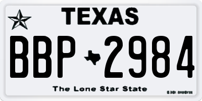 TX license plate BBP2984