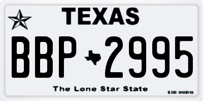 TX license plate BBP2995