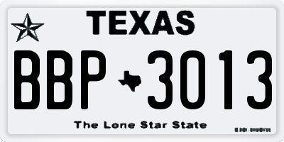 TX license plate BBP3013