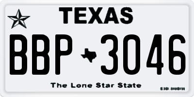 TX license plate BBP3046