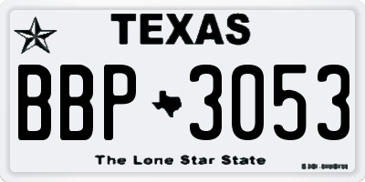 TX license plate BBP3053