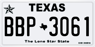 TX license plate BBP3061