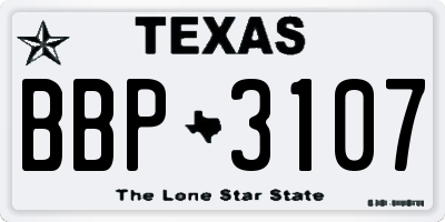 TX license plate BBP3107
