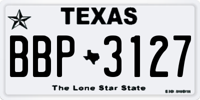 TX license plate BBP3127