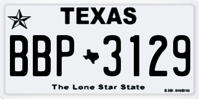 TX license plate BBP3129