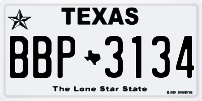 TX license plate BBP3134
