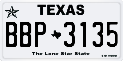 TX license plate BBP3135